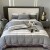 Gray and White Striped Print Soft Full, Queen Size Bedding Sets